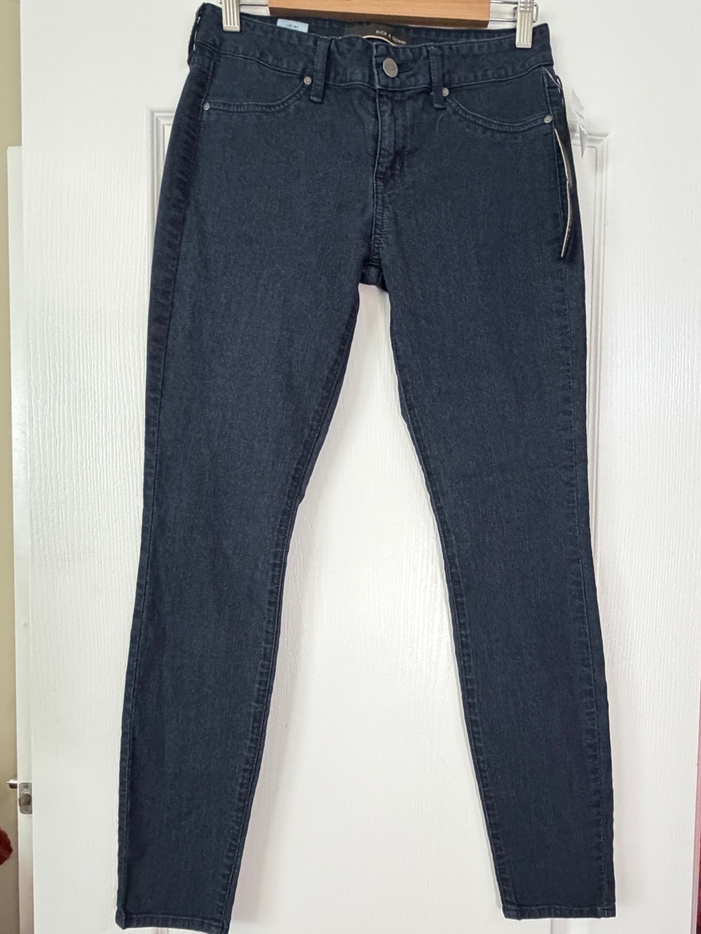 Rich & Skinny Women's Carly Blue Skinny Jeans Dark Wash Stretch Denim Size 28